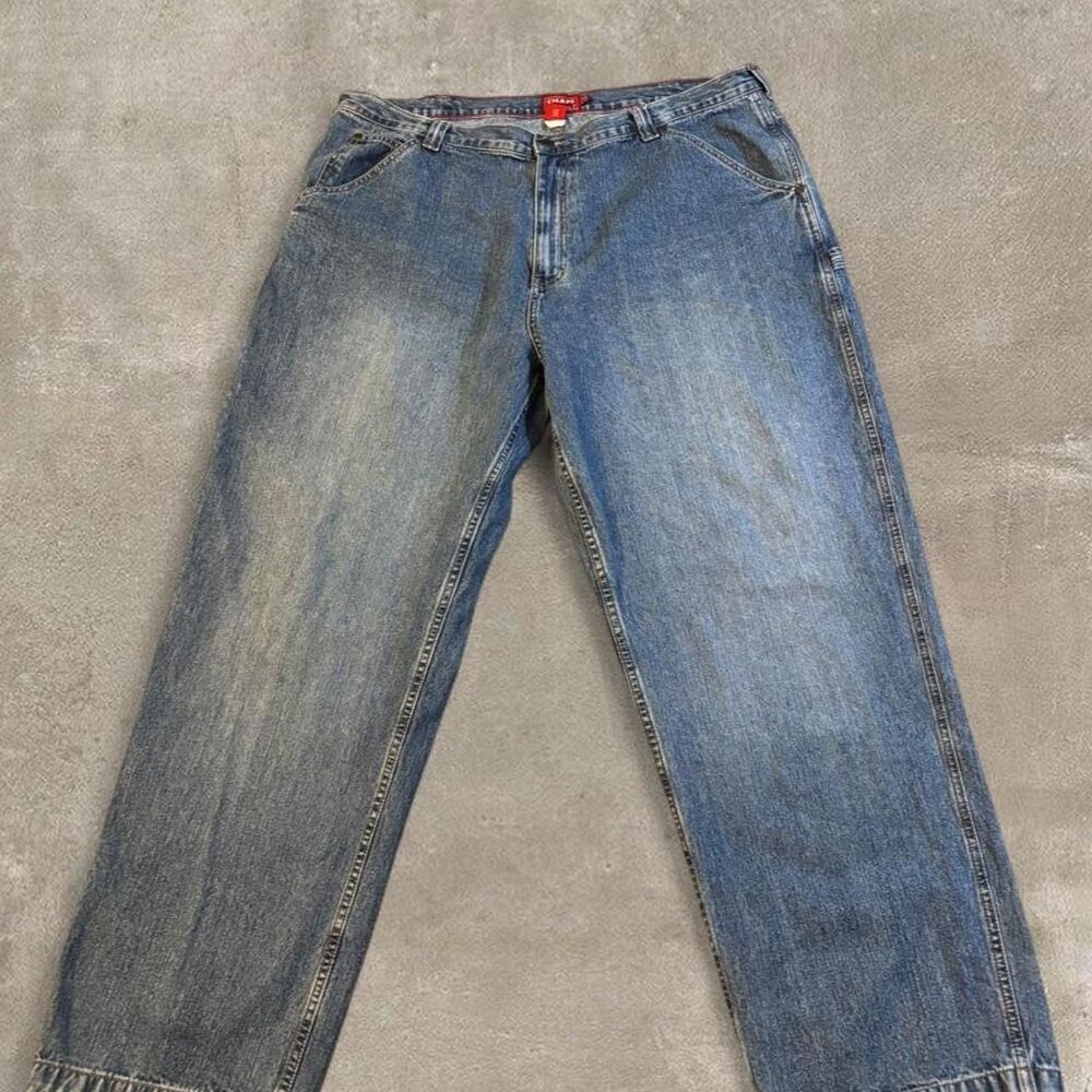 VINTAGE 1998 Chaps Men's Denim Carpenter Baggy Y2K Jeans SIZE 42x32